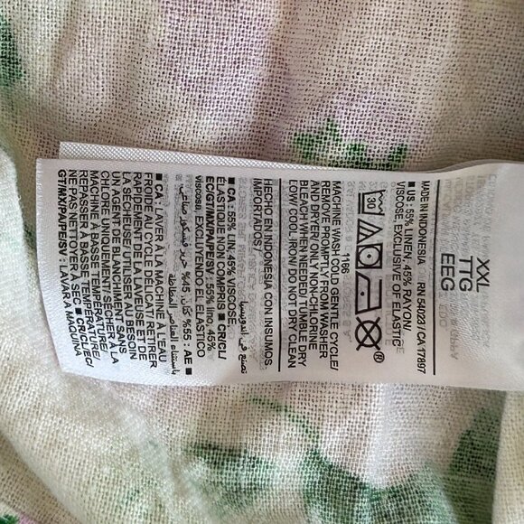 Old Navy Dress Sz 2XL Floral Linen Blend Bloomcore Boho Romantic Coquette 17770 - Picture 9 of 11